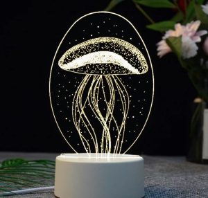 đèn ngủ led mica hình con sứa